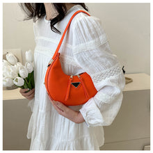 Load image into Gallery viewer, Women Retro Casual Small Shoulder Bag Solid Color Temperamental Underarm Bag PU Leather Crescent Bag Handbag