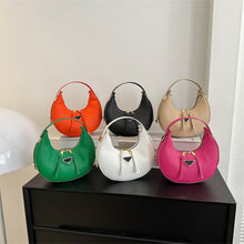 Load image into Gallery viewer, Women Retro Casual Small Shoulder Bag Solid Color Temperamental Underarm Bag PU Leather Crescent Bag Handbag