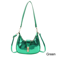 Load image into Gallery viewer, Women Fashion Temperamental Shoulder Bag Crossbody Bag Simple Glossy Solid Color PU Leather Handbag