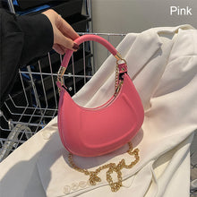 Load image into Gallery viewer, Women Fashion Versatile Shoulder Bag Underarm Bag Chain Crossbody Bag Solid Color PU Leather Handbag