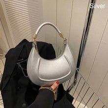 Load image into Gallery viewer, Women Fashion Versatile Shoulder Bag Underarm Bag Chain Crossbody Bag Solid Color PU Leather Handbag