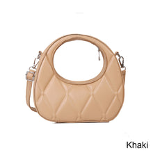 Load image into Gallery viewer, Temperamental Versatile Ribbed Handbag Crossbody Bag PU Leather Solid Color Comfortable Handbag for Women