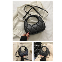 Load image into Gallery viewer, Temperamental Versatile Ribbed Handbag Crossbody Bag PU Leather Solid Color Comfortable Handbag for Women