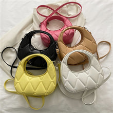 Load image into Gallery viewer, Temperamental Versatile Ribbed Handbag Crossbody Bag PU Leather Solid Color Comfortable Handbag for Women