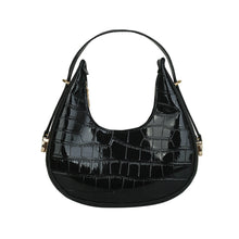 Load image into Gallery viewer, Women Fashion Retro Underarm Bag Shoulder Bag Simple Solid Color PU Leather Zipper Crescent Bag Handbag