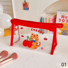 Load image into Gallery viewer, Ins Cute Bear Rabbit Fluffy Transparent Pencil Case Large Capacity Make Up Bag Plastic PVC Case Large Storage Bag