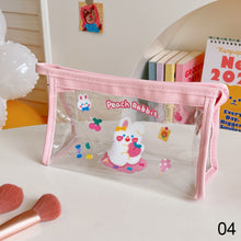 Load image into Gallery viewer, Ins Cute Bear Rabbit Fluffy Transparent Pencil Case Large Capacity Make Up Bag Plastic PVC Case Large Storage Bag