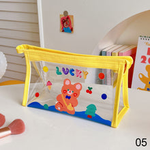 Load image into Gallery viewer, Ins Cute Bear Rabbit Fluffy Transparent Pencil Case Large Capacity Make Up Bag Plastic PVC Case Large Storage Bag