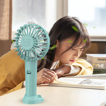 Load image into Gallery viewer, Portable USB Chargeable Mini Fan Handheld Fans with Base Summer Outdoor 3 Speed Adjustable Air Cooling Fan with Phone Holder