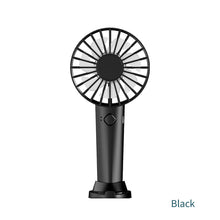Load image into Gallery viewer, Portable USB Chargeable Mini Fan Handheld Fans with Base Summer Outdoor 3 Speed Adjustable Air Cooling Fan with Phone Holder