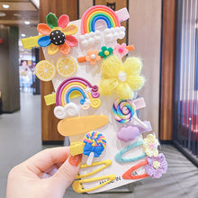 Load image into Gallery viewer, 14PCS/SET Girls Cute Cartoon Hair Clip Princess Headdress BB Candy Color Bobby Pin Fashion Accessories