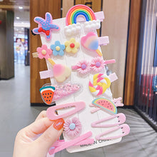 Load image into Gallery viewer, 14PCS/SET Girls Cute Cartoon Hair Clip Princess Headdress BB Candy Color Bobby Pin Fashion Accessories
