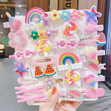 Load image into Gallery viewer, 14PCS/SET Girls Cute Cartoon Hair Clip Princess Headdress BB Candy Color Bobby Pin Fashion Accessories