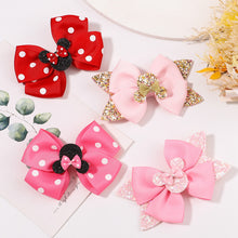 Load image into Gallery viewer, Girl Mickey Mouse Headdress Cute Girl Wave Dot Bow Sequin Hairpin Simple Fashion Accessories