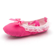Load image into Gallery viewer, Kid Girls Children Ballet Dance Shoes Women Adult Lace Bow-knot Canvas Soft Sole Ballet Shoes Ballet Slippers