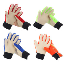 Load image into Gallery viewer, 1Pair Latex Professional Kid's Soccer Goalkeeper Gloves Soccer Goalie Gloves Strong Full Finger Protection Gloves Football Match Gloves