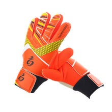 Load image into Gallery viewer, 1Pair Latex Professional Kid's Soccer Goalkeeper Gloves Soccer Goalie Gloves Strong Full Finger Protection Gloves Football Match Gloves