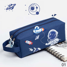 Load image into Gallery viewer, Cute Cartoon Astronaut Pencil Case Student Large Capacity Double Zipper Puppy Stationery Student School Supplies Storage Bag