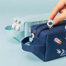 Load image into Gallery viewer, Cute Cartoon Astronaut Pencil Case Student Large Capacity Double Zipper Puppy Stationery Student School Supplies Storage Bag
