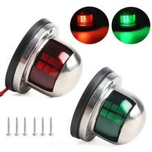 Load image into Gallery viewer, 12V LED Stainless Steel Lights Light Sailing Signal Lamp Marine Boat Side Lights Yacht For Boat Navigation