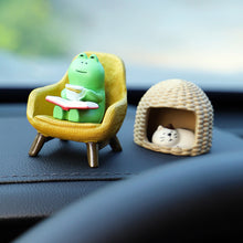 Load image into Gallery viewer, Mni Car Cartoon Animal Cat Frog Ornament Figurine Animal Model Home Decor Miniature Garden Decoration Dolls Desktop