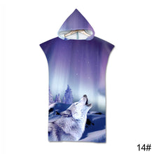 Load image into Gallery viewer, Printed Hooded Beach Towel For Adults Child Quick Dry Swimming Pool Poncho Bath Towel With Cloak Bathrobe