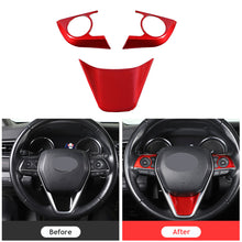 Load image into Gallery viewer, 3Pcs Car Steering Wheel Button Panel Cover Trim Sticker For Toyota 8Th Camry 2018 - 2021 Multimedia Accessories