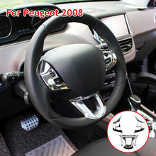 Load image into Gallery viewer, 3Pcs Car Steering Wheel Decoration Cover Trim Stickers ABS Carbon Fiber Fit for Peugeot 2008 208 308 2014-2018