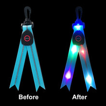 Load image into Gallery viewer, LED Luminous Schoolbag Pendant Night Riding Warning Backpack Light USB Charging PVC Dovetail Luminous Decoration Outdoor Camping Emergency Light