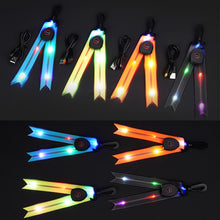 Load image into Gallery viewer, LED Luminous Schoolbag Pendant Night Riding Warning Backpack Light USB Charging PVC Dovetail Luminous Decoration Outdoor Camping Emergency Light
