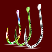 Load image into Gallery viewer, 100PCS Longlin Needle Isene Wire Groove With Barb Tough Alloy Fishhook Electroplating Bright Wild Fishing Accessories For Carp Grass Carp Silver Carp