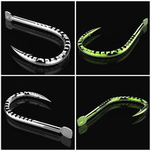 Load image into Gallery viewer, 100PCS Longlin Needle Isene Wire Groove With Barb Tough Alloy Fishhook Electroplating Bright Wild Fishing Accessories For Carp Grass Carp Silver Carp