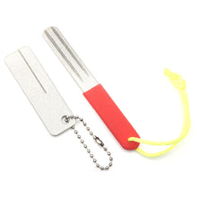 Load image into Gallery viewer, Diamond Grinding Hook Stone Portable Three-Book Hook File Edc Pocket Diamond Knife Sharpener Keychain Nail File Outdoor Camping Tools Fishing Gadgets