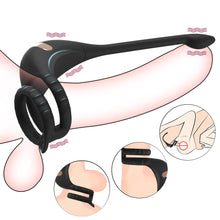 Load image into Gallery viewer, Penis Vibrating Ring Rechargeable Lock Essence Ring Massage Vibrate Penis Multi-frequency Delay Ejaculation Male Silicone Sex Toy