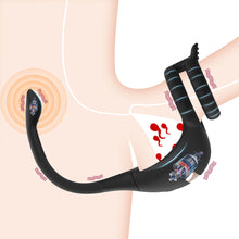Load image into Gallery viewer, Penis Vibrating Ring Rechargeable Lock Essence Ring Massage Vibrate Penis Multi-frequency Delay Ejaculation Male Silicone Sex Toy