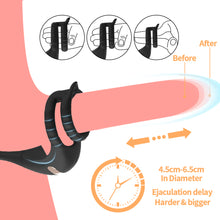 Load image into Gallery viewer, Penis Vibrating Ring Rechargeable Lock Essence Ring Massage Vibrate Penis Multi-frequency Delay Ejaculation Male Silicone Sex Toy