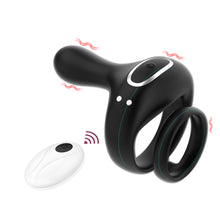 Load image into Gallery viewer, Penis Vibrating Ring Rechargeable Lock Essence Ring Massage Vibrate Penis Multi-frequency Delay Ejaculation Male Silicone Sex Toy
