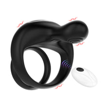 Load image into Gallery viewer, Penis Vibrating Ring Rechargeable Lock Essence Ring Massage Vibrate Penis Multi-frequency Delay Ejaculation Male Silicone Sex Toy