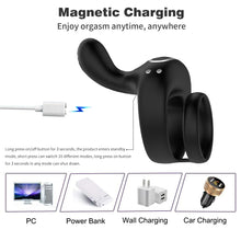 Load image into Gallery viewer, Penis Vibrating Ring Rechargeable Lock Essence Ring Massage Vibrate Penis Multi-frequency Delay Ejaculation Male Silicone Sex Toy