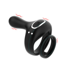 Load image into Gallery viewer, Penis Vibrating Ring Rechargeable Lock Essence Ring Massage Vibrate Penis Multi-frequency Delay Ejaculation Male Silicone Sex Toy