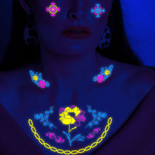 Load image into Gallery viewer, Fluorescent Creative Flower Face Arm Face Tattoo Sticker Waterproof Lover Lip Print Arm Sweatproof Tattoo Stickers
