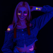 Load image into Gallery viewer, Fluorescent Creative Flower Face Arm Face Tattoo Sticker Waterproof Lover Lip Print Arm Sweatproof Tattoo Stickers