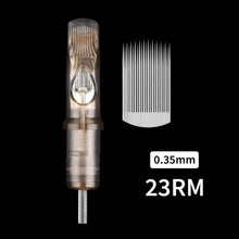 Load image into Gallery viewer, 20pcs Disposable Semi Permanent 0.35mm Tattoo Cartridge Needle RL RM M1 Tattoo Pen Machine Universal Short Needle Eyebrow Tattoo Needle