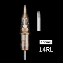 Load image into Gallery viewer, 20pcs Disposable Semi Permanent 0.35mm Tattoo Cartridge Needle RL RM M1 Tattoo Pen Machine Universal Short Needle Eyebrow Tattoo Needle