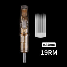 Load image into Gallery viewer, 20pcs Disposable Semi Permanent 0.35mm Tattoo Cartridge Needle RL RM M1 Tattoo Pen Machine Universal Short Needle Eyebrow Tattoo Needle