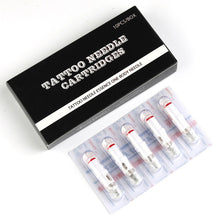 Load image into Gallery viewer, 10pcs Disposable Semi Permanent 0.35mm Tattoo Cartridge Needle RL RM M1 Tattoo Pen Machine Universal Short Needle Eyebrow Tattoo Needle