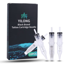 Load image into Gallery viewer, 10pcs Disposable Semi Permanent 0.35mm Purple Tattoo Needle RL RM M1 RS Tattoo Pen Machine Universal Short Needle Eyebrow Tattoo Needle