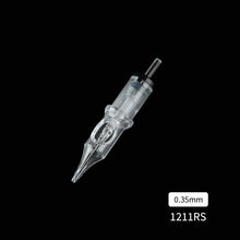 Load image into Gallery viewer, 10pcs Disposable Semi Permanent 0.35mm Purple Tattoo Needle RL RM M1 RS Tattoo Pen Machine Universal Short Needle Eyebrow Tattoo Needle