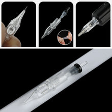 Load image into Gallery viewer, 10pcs Disposable Semi Permanent 0.35mm Purple Tattoo Needle RL RM M1 RS Tattoo Pen Machine Universal Short Needle Eyebrow Tattoo Needle