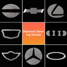 Load image into Gallery viewer, Bling Diamond CarI nterior Steering Wheel Logo Decal Sticker Accessories Metal Emblem Fit for BMW Hyundai Toyota Honda Mercedes Chevrolet Nissan